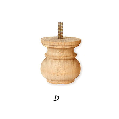 PAIR of Hardwood Furniture Bun Feet, Cabinet Feet and Sofa Legs, Replacement Legs, Wood Turning Bun Feet Pattern D