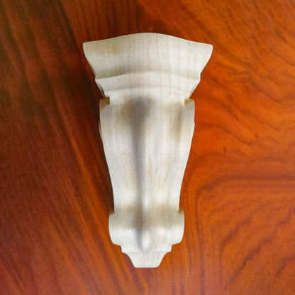 PAIR of Traditional Plain Smooth Wood Carved Corbels, Available from 6-5/8" to 14"High