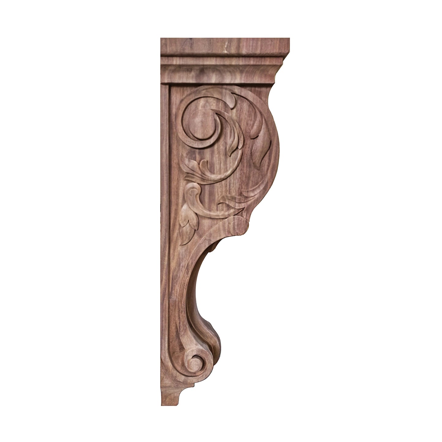 PAIR of Vivid Leaves Carved Wood Corbels, Availabale in 13" & 18" High