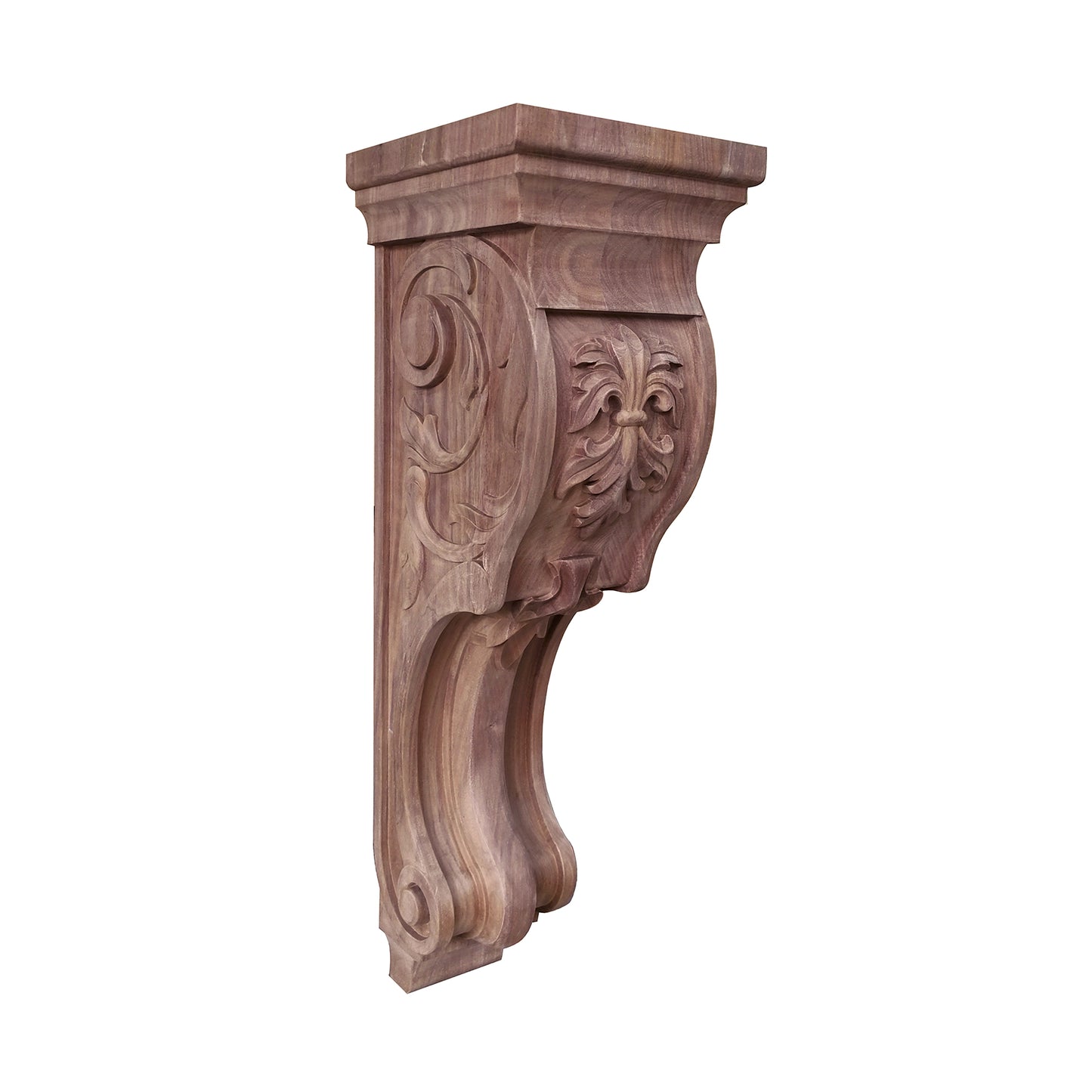 PAIR of Vivid Leaves Carved Wood Corbels, Availabale in 13" & 18" High