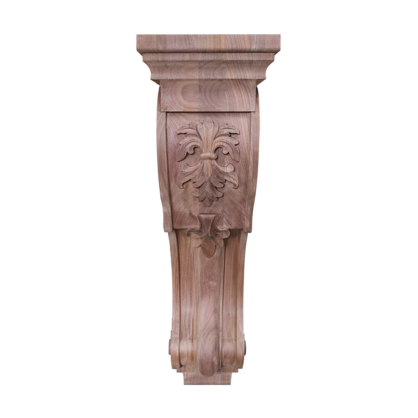 PAIR of Vivid Leaves Carved Wood Corbels, Availabale in 13" & 18" High