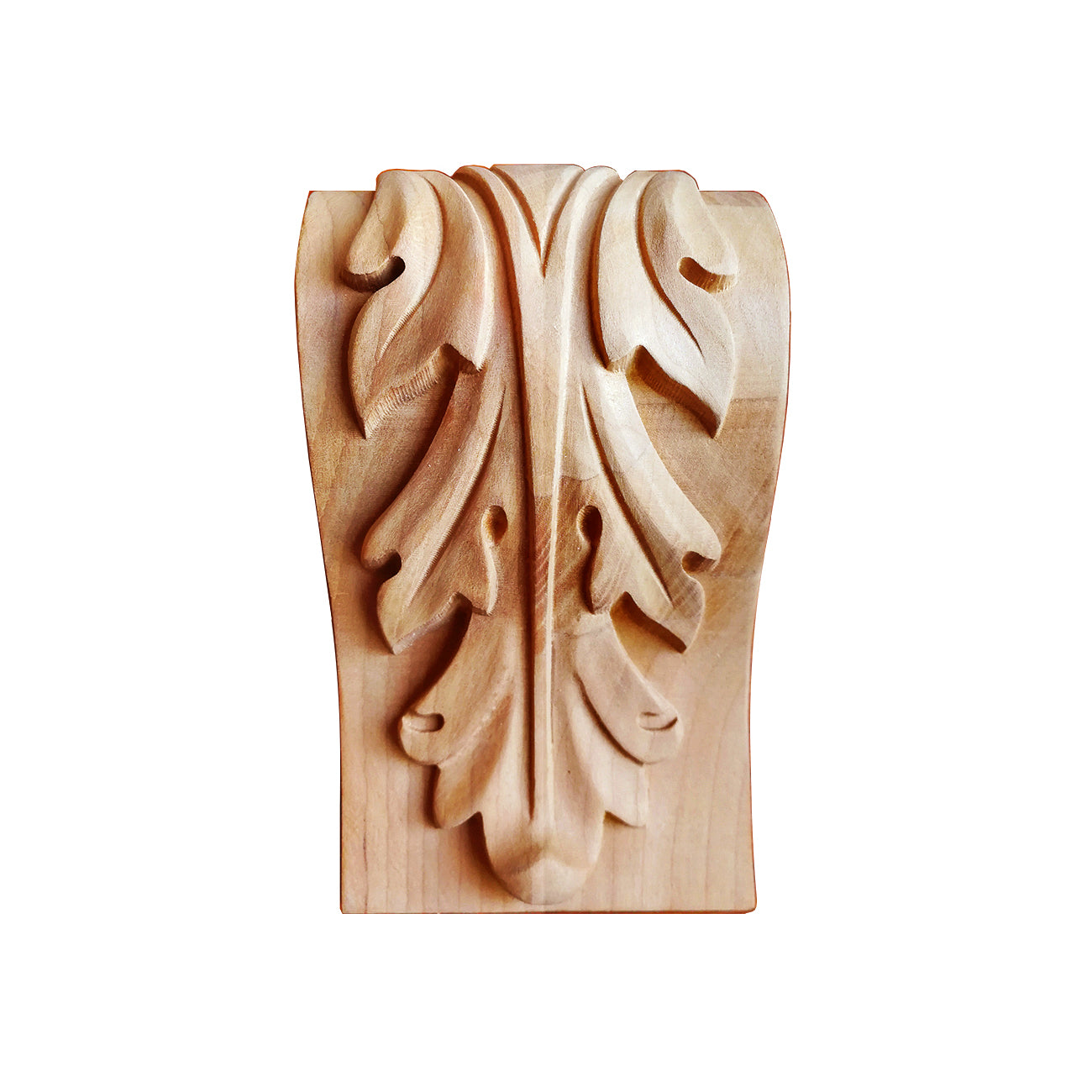 PAIR of Small Traditional Leaf Carved Connection Corbels, 3-1/2