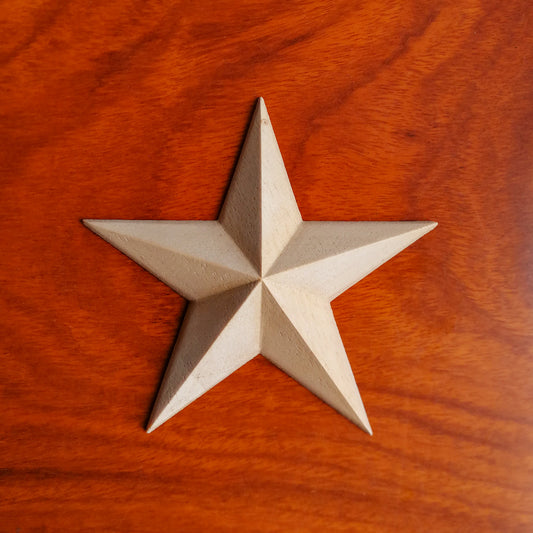 PAIR of Wood Carved Star Rosettes Appliques, Diameter from 2" to 7"