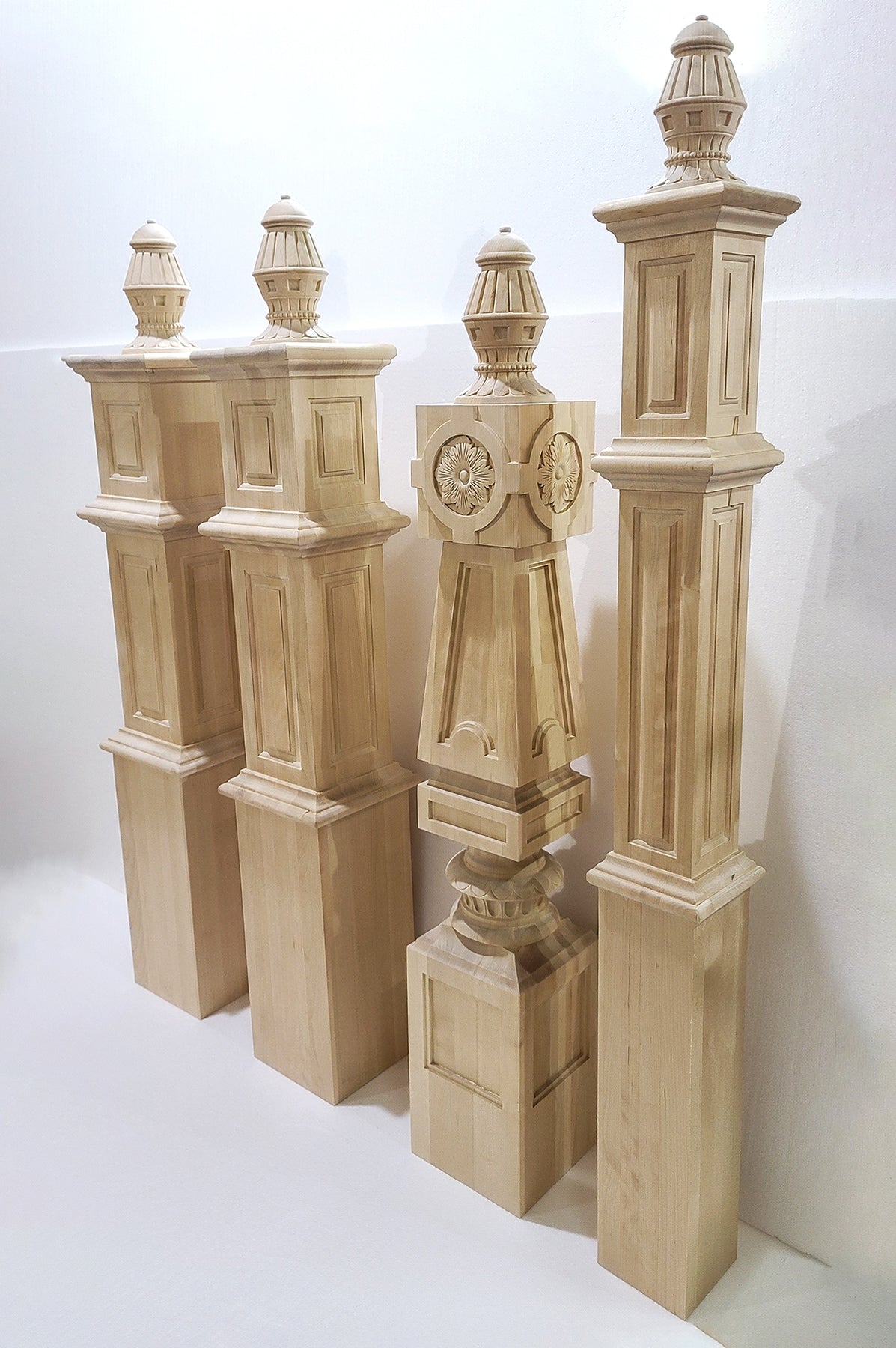 CUSTOM220828-Part 1,  Four Designs of Newel Posts, SOLD