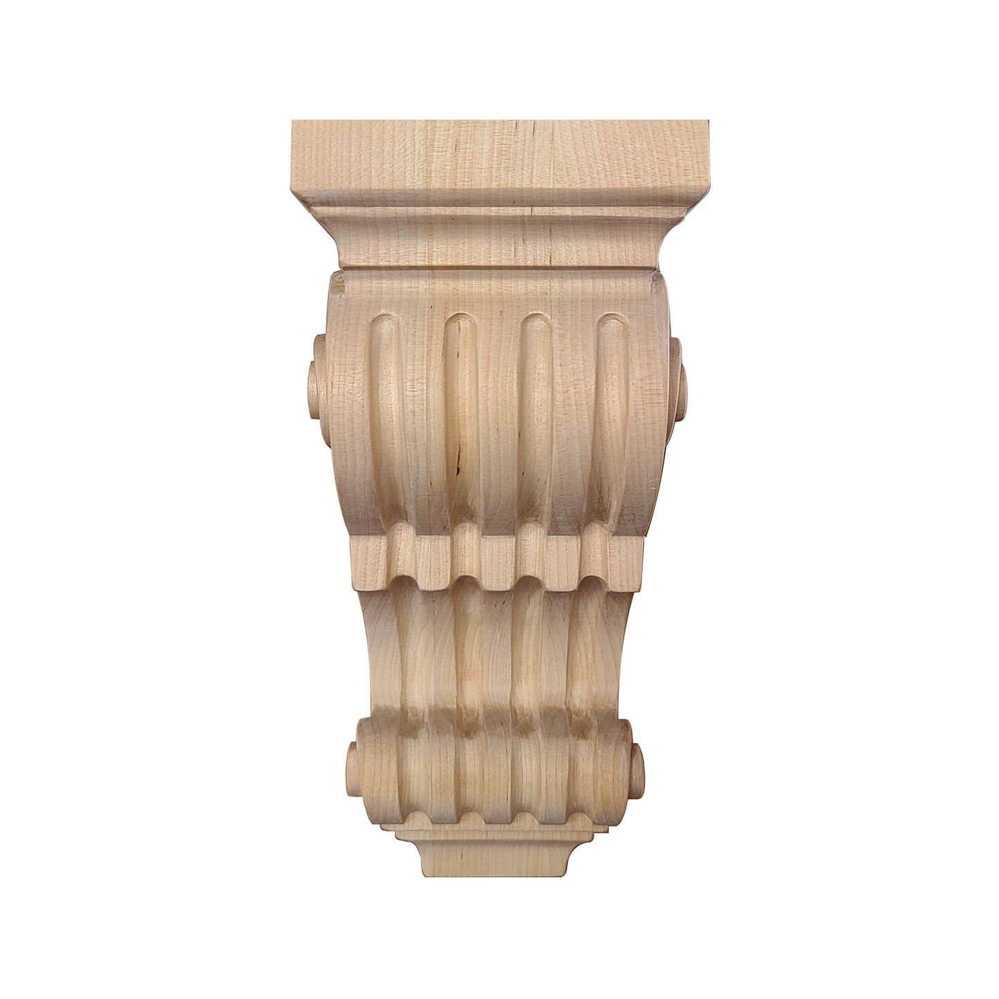 PAIR of Fluted Wood Carved Corbels, Available in  8", 11" & 14" High