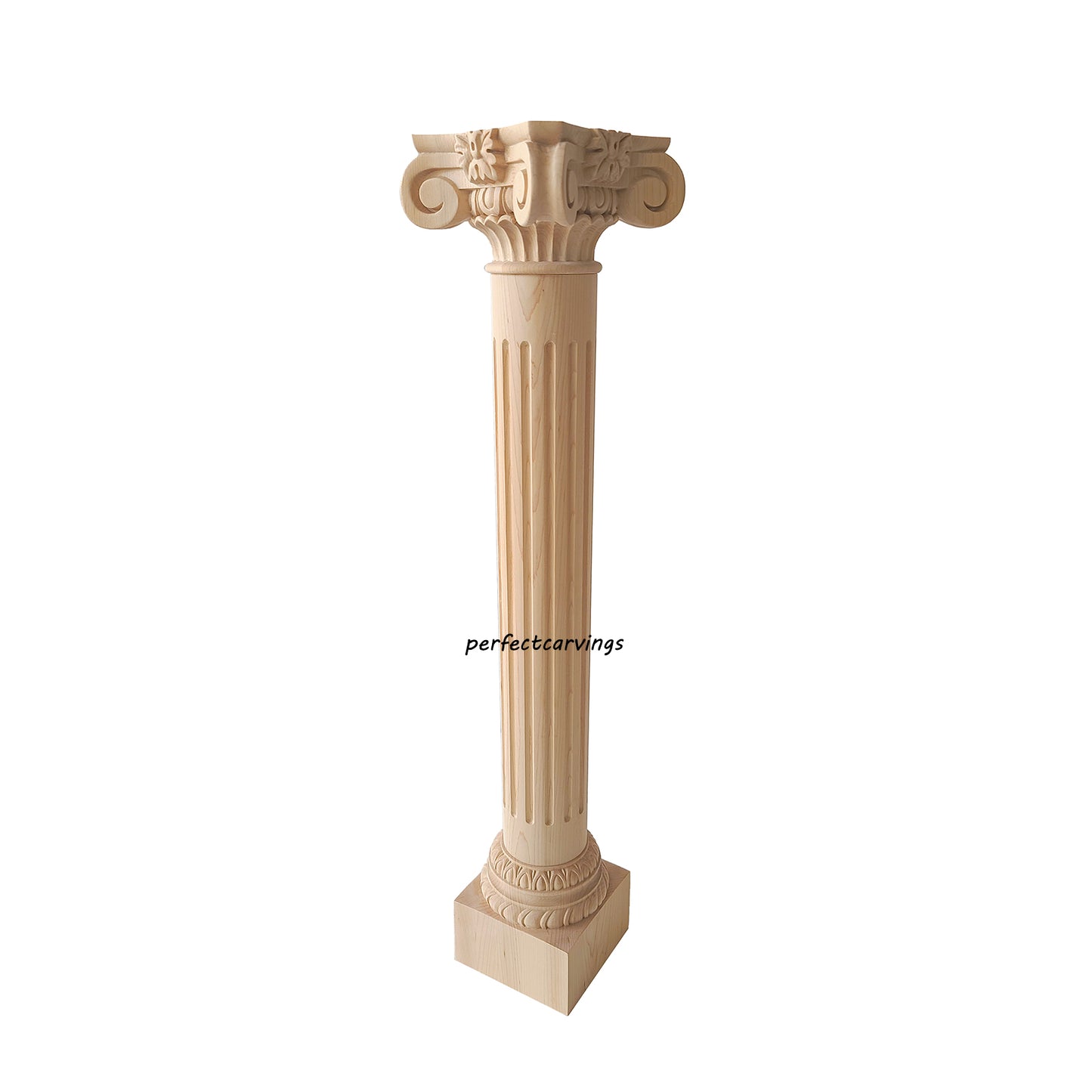 Wood Carved Scamozzi Capitals for 3" Full-round & Half-round Columns