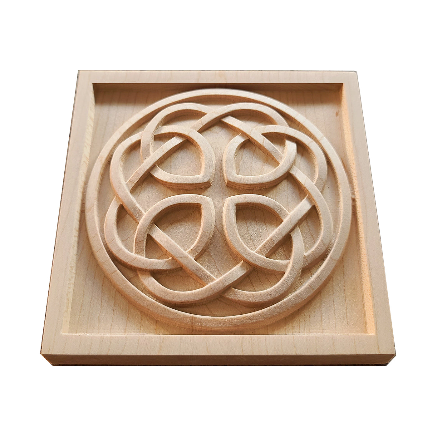 PAIR of Celtic Knots Carved Square Blocks, Architrave Blocks, From 3-1/2" to 10"