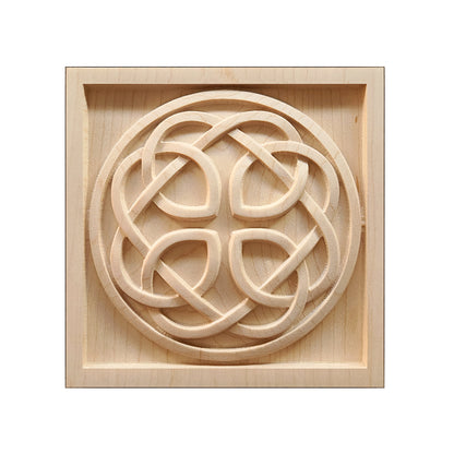 PAIR of Celtic Knots Carved Square Blocks, Architrave Blocks, From 3-1/2" to 10"
