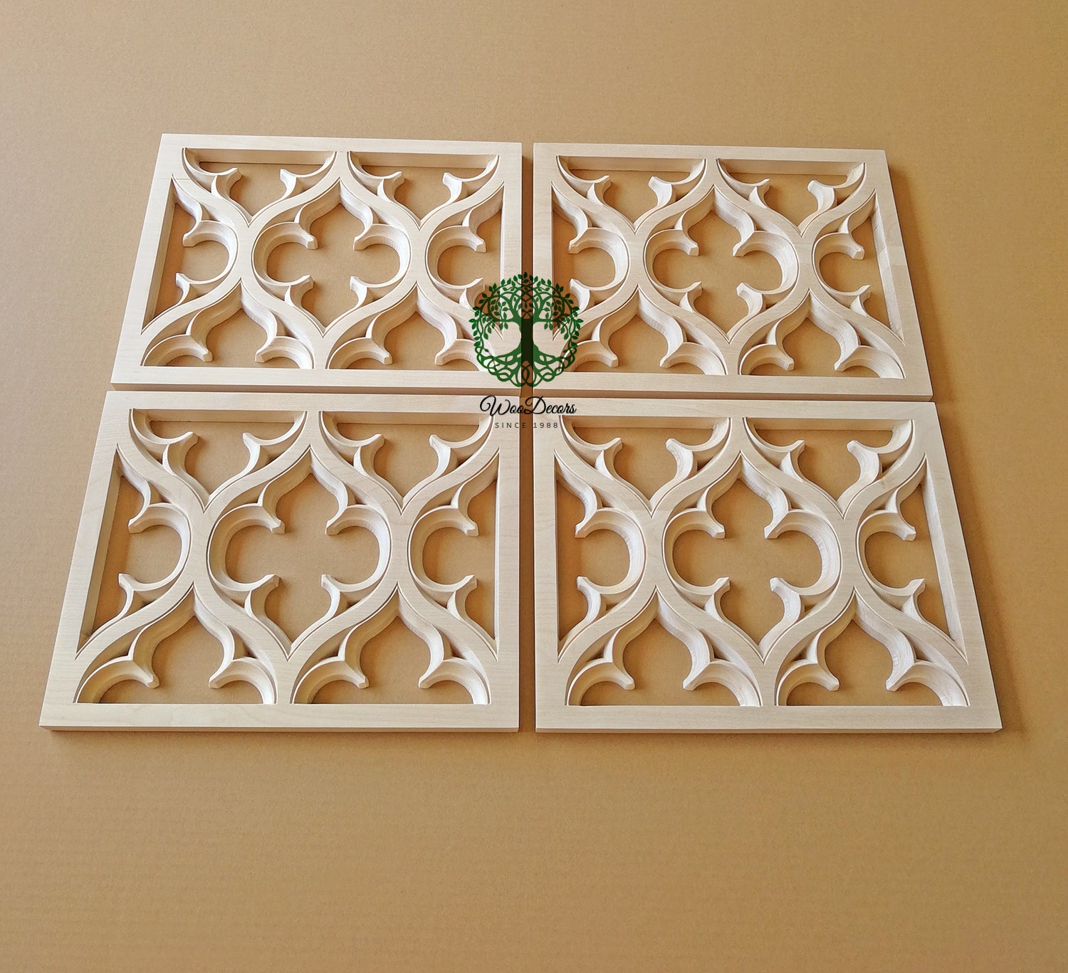 PNL-45 Wood Carved Gothic Tracery Screen Panel