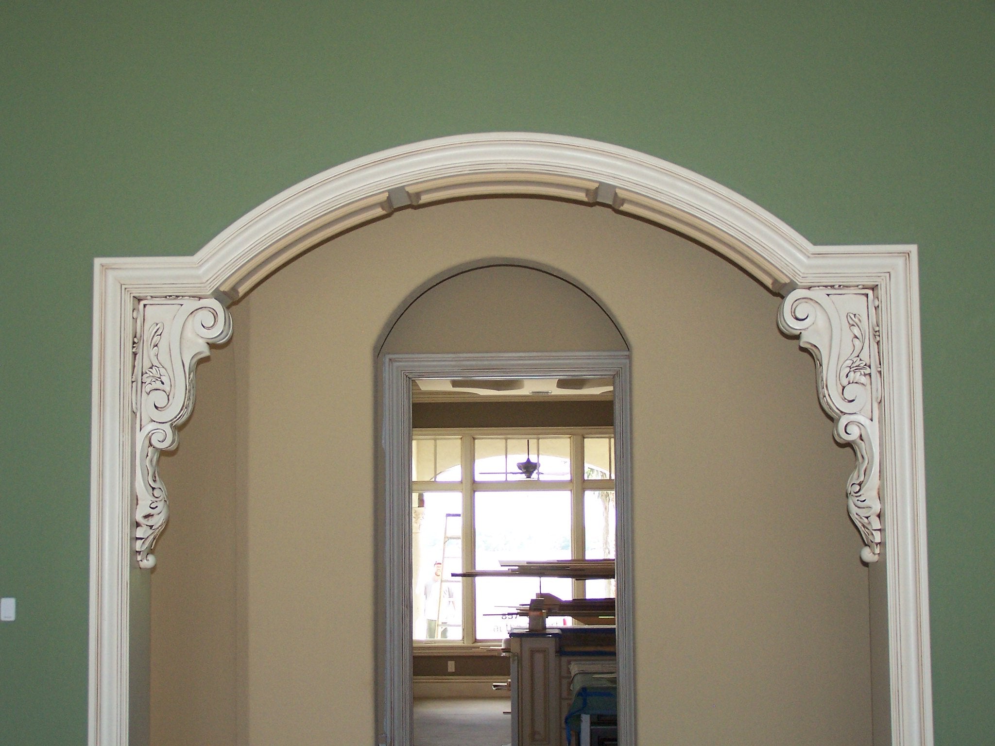 PAIR of Tongue Leaf Carved Wood Corbels, Available in 12-1/2