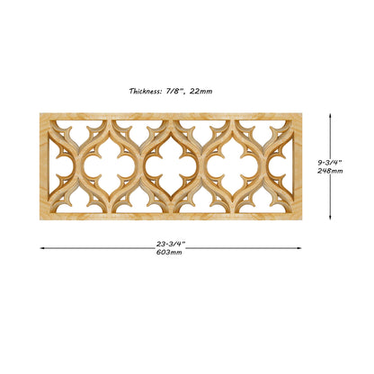 PNL-45 Wood Carved Gothic Tracery Screen Panel