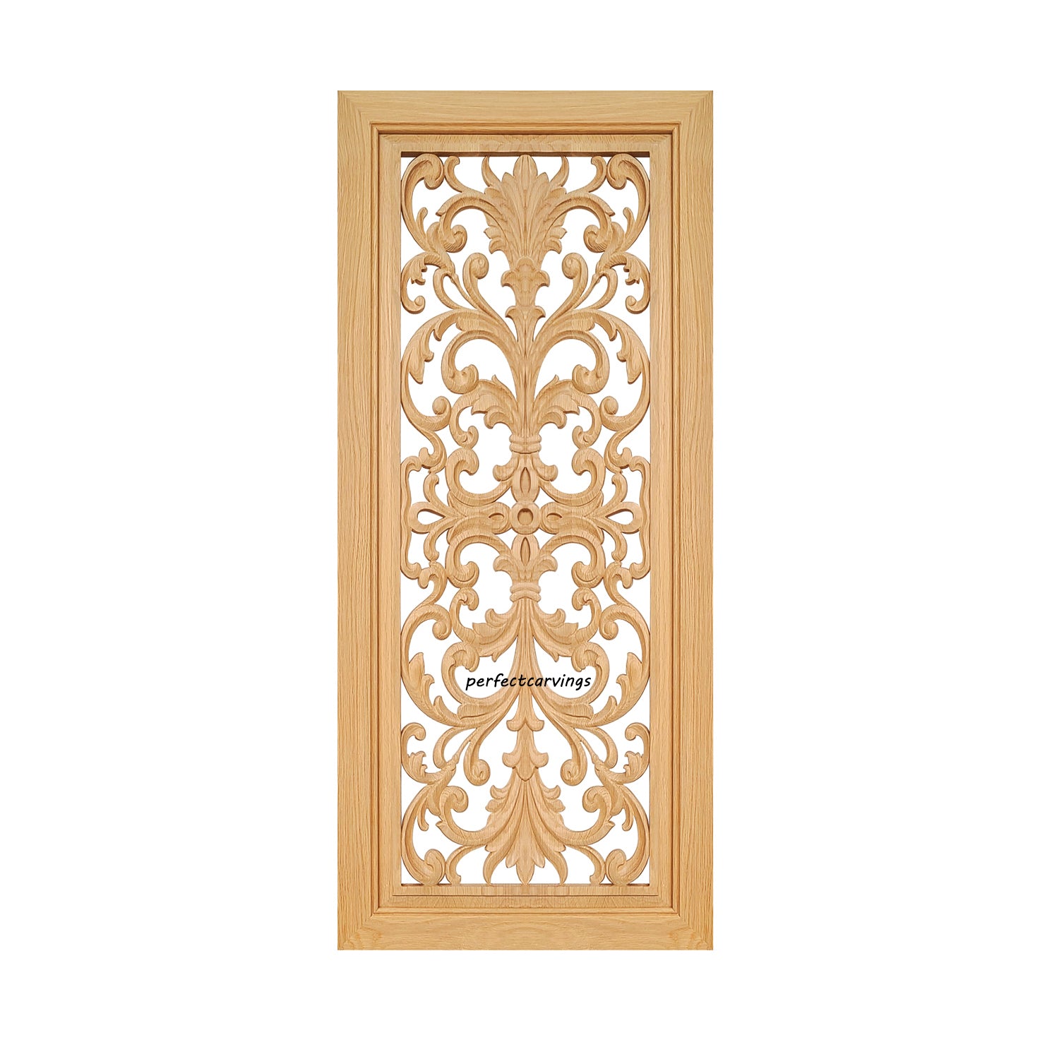 CBD-27 Wood Carved Look-through Cabinet Panel Door, Framed Cabinet Glass Door, 18