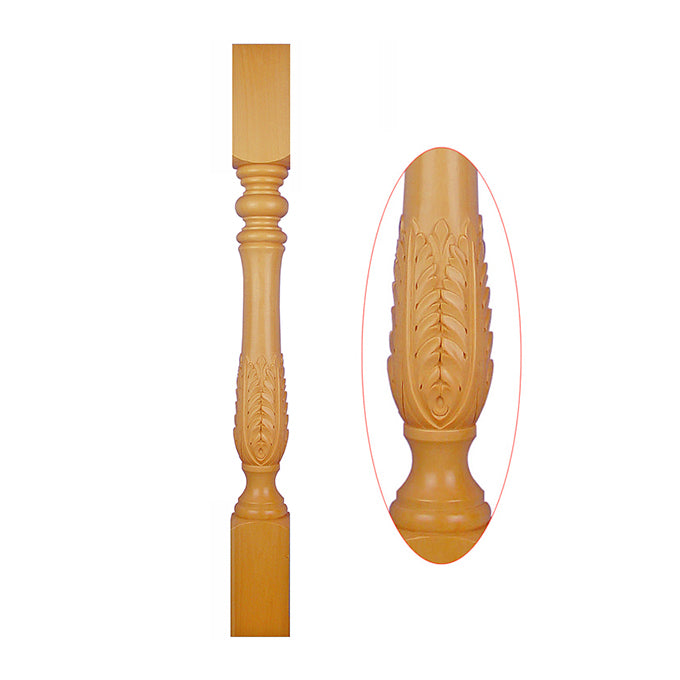 PAIR of CLM-04 Elegant Curved Arrow Leaves Carved 36