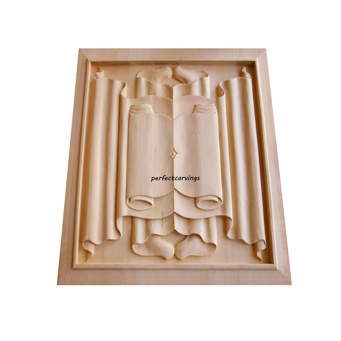 PAIR of PNL-04 Wood Carved Linenfold Raised Panels, Available in 2 Sizes