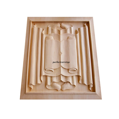 PAIR of PNL-04 Wood Carved Linenfold Raised Panels, Available in 2 Sizes
