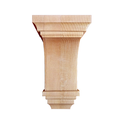 PAIR of Simple Arch Contemporary Wood Carved Bracket Corbels, Available in 6", 8", 10" & 12" High