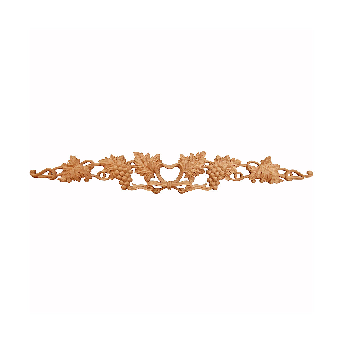 Carved Grapevine Ribbon Bow Wood Applique Onlay,  Available in 16" & 22" Wide