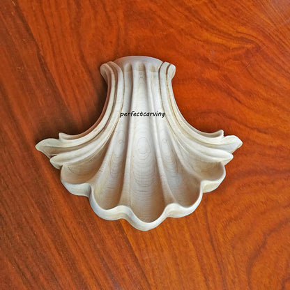Solid Shell Carved Keystone Onlay Applique,  6-1/4"Wx5-1/2"H, Single