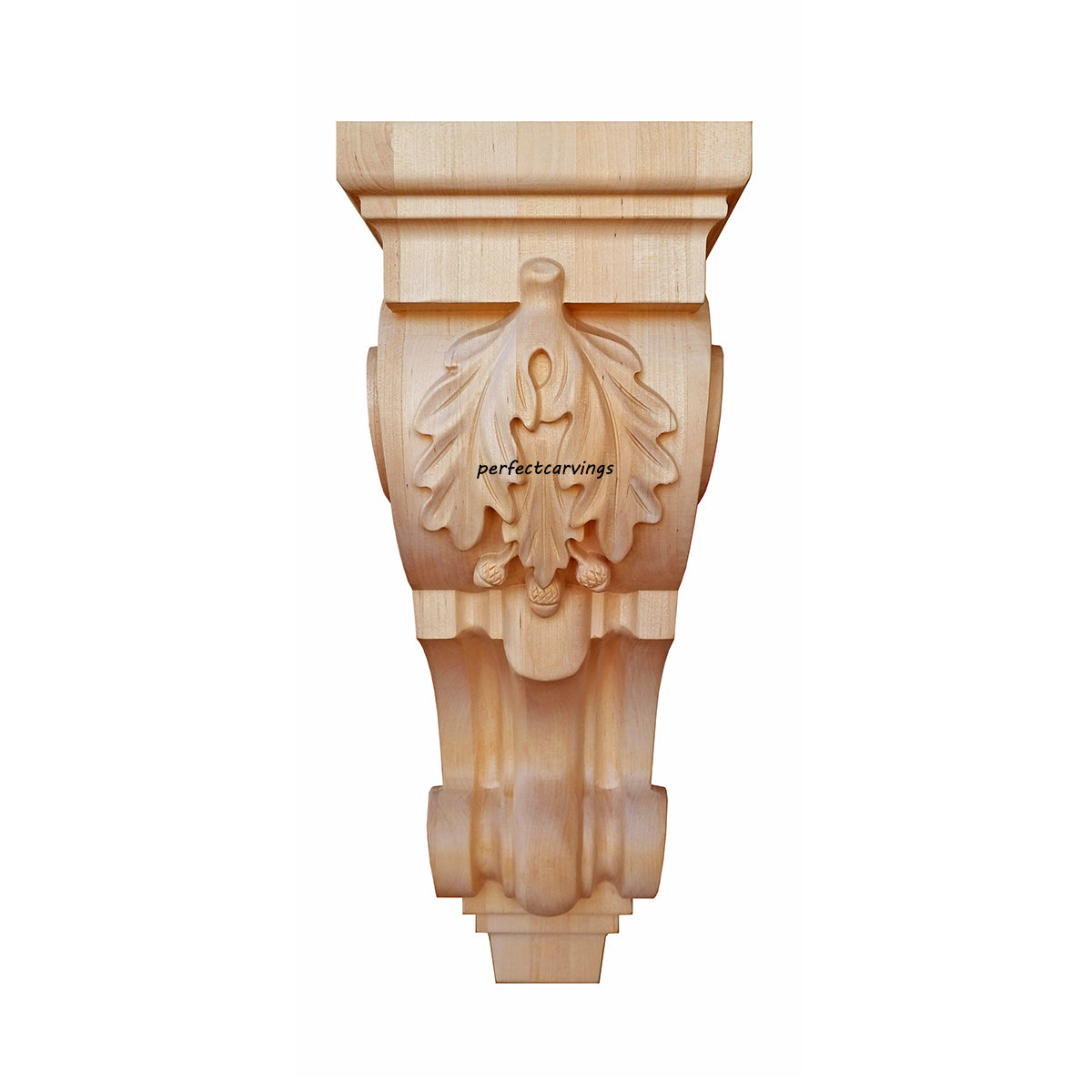 PAIR of Elegant Acorn Carved Wood Corbels Brackets, Available in 10