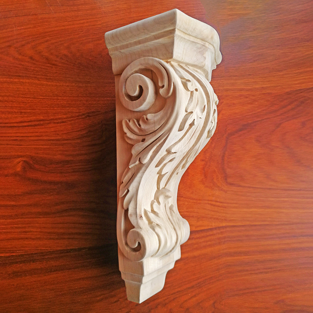 PAIR of Beautiful Acanthus Carved Wood Corbels, 5-3/4