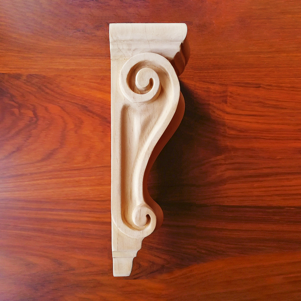 PAIR of Traditional Plain Smooth Wood Carved Corbels, Available from 6-5/8