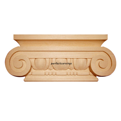 PAIR of Simple Ionic Capitals For 4" & 5" Wide Pilaster Columns