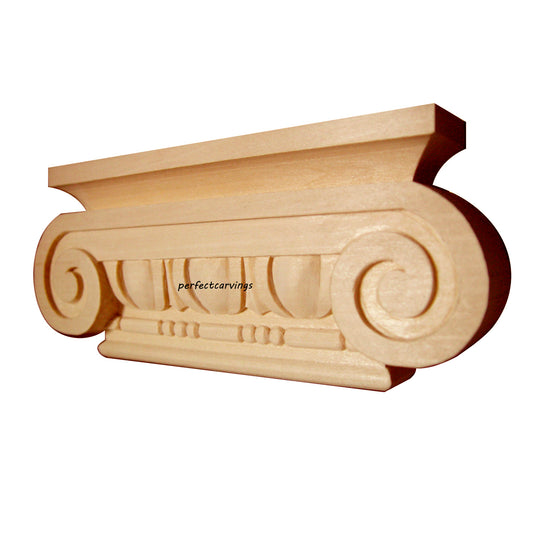 PAIR of Simple Ionic Capitals For 4" & 5" Wide Pilaster Columns